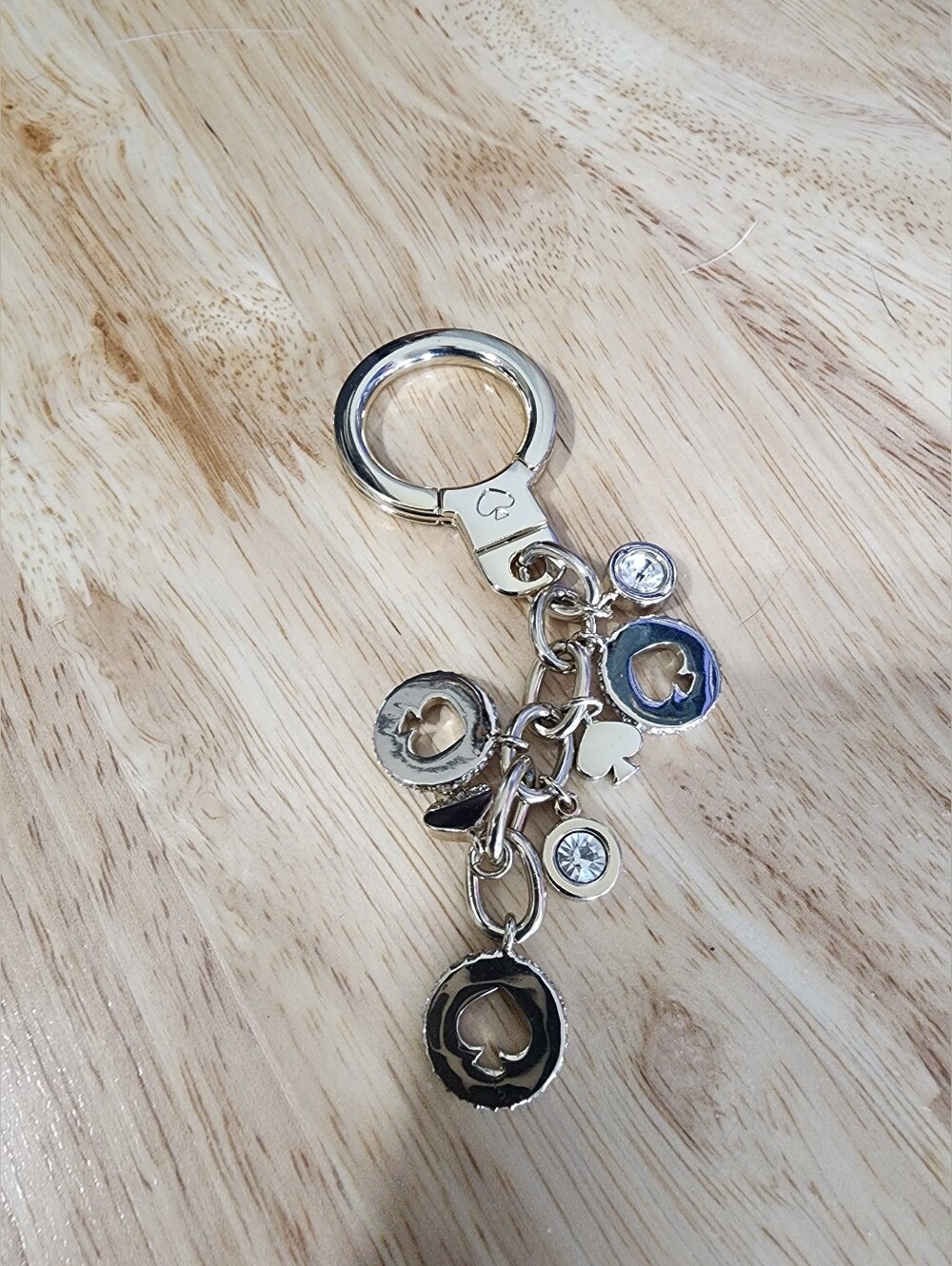 Kate Spade Gold Spade Rhinestone Purse Bag Charm Keychain Crystal Bling NWOT